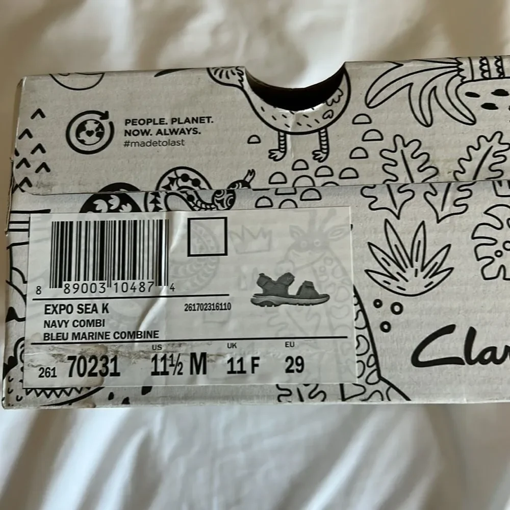 Clarks Expo Sea Navy Combination Toddlers Sandal, NWT, size 11.5 M
